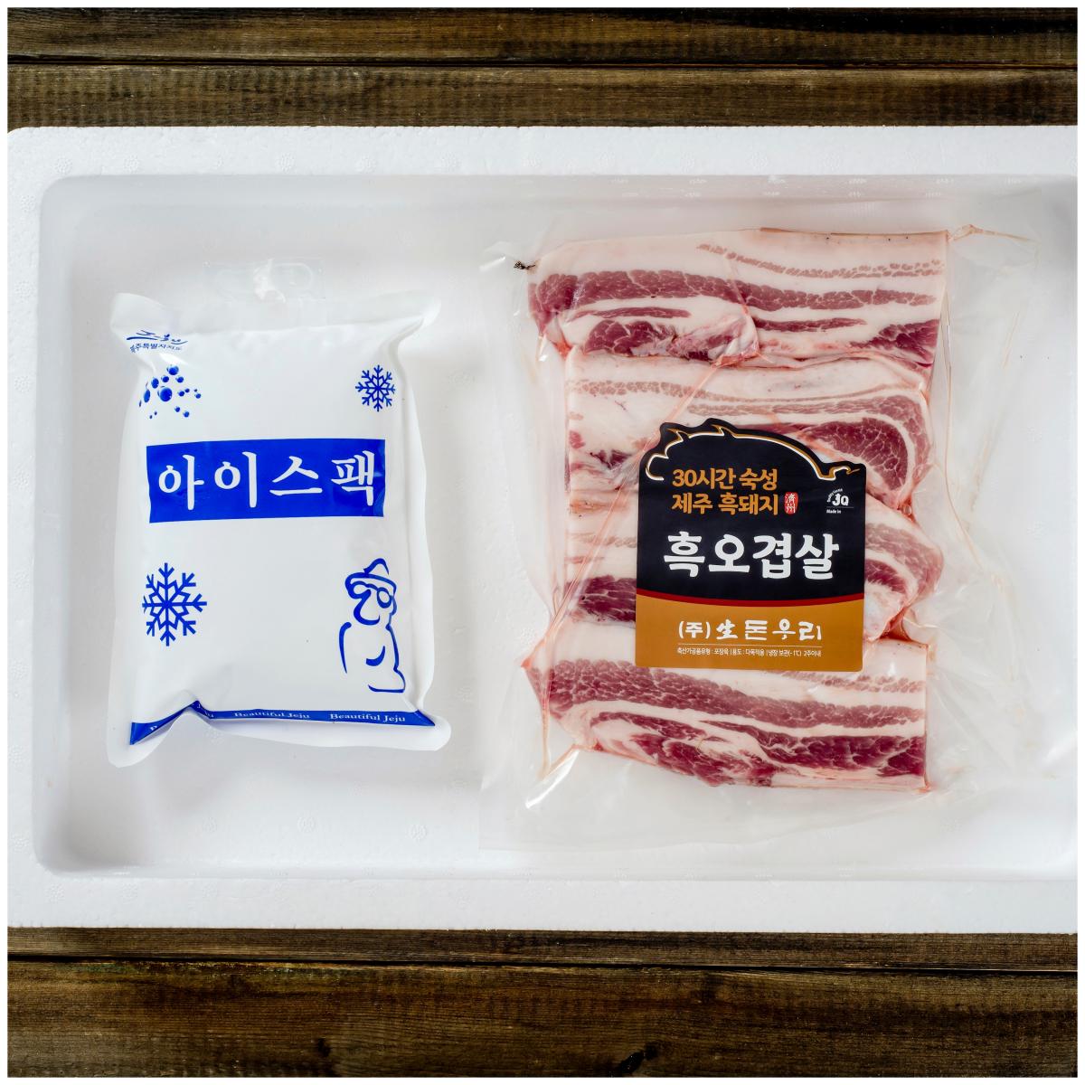 [냉장]30시간 숙성 제주 흑돼지 오겹살 1kg