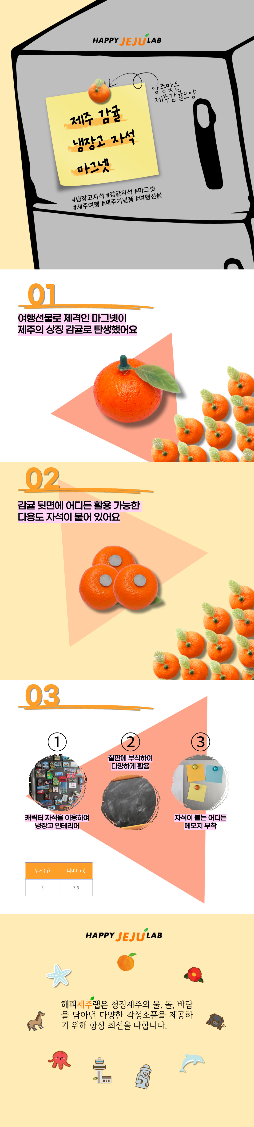 제주 진짜 감귤 모양 냉장고 자석 마그네틱 여행 선물