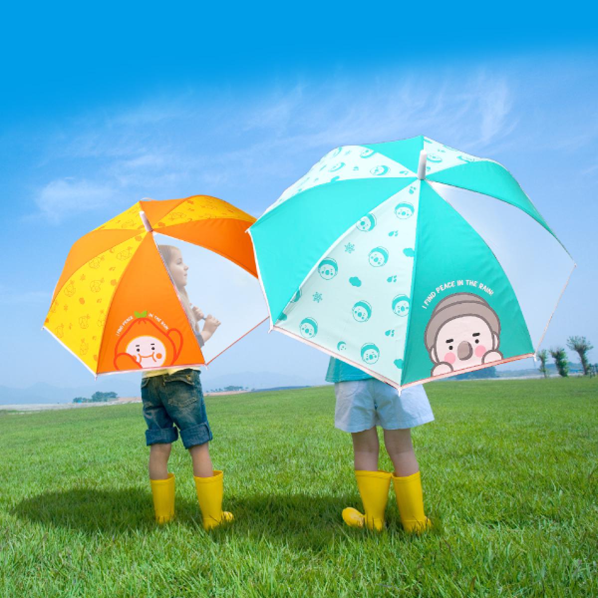 제주 감귤 패턴 투명 우산 장우산 튼튼한우산 우산추천