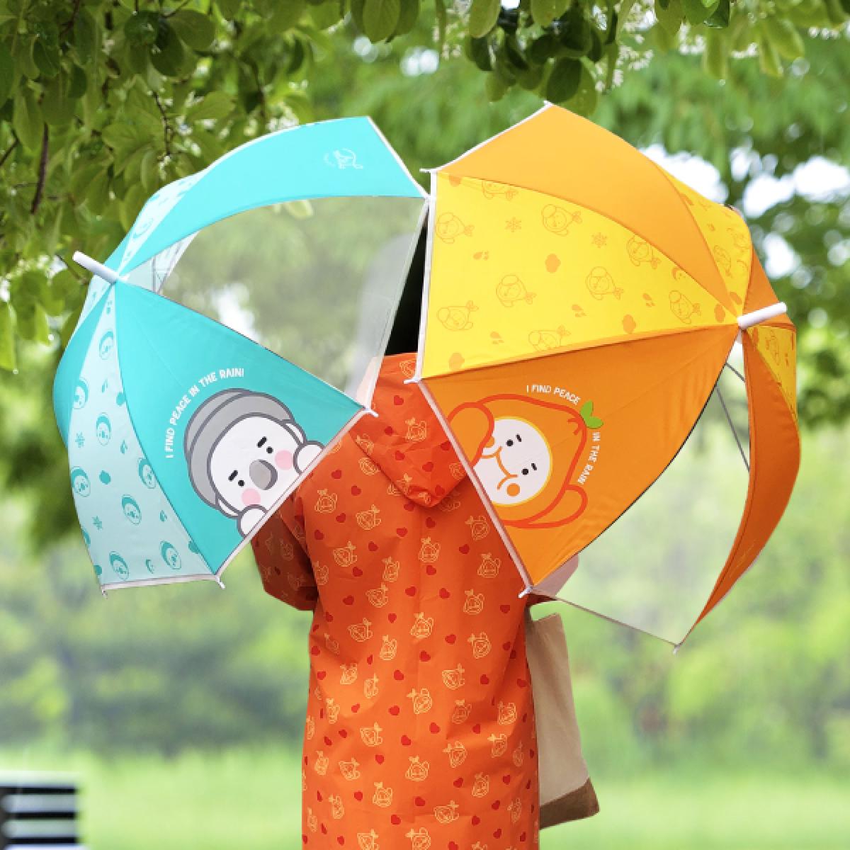 제주 감귤 패턴 투명 우산 장우산 튼튼한우산 우산추천