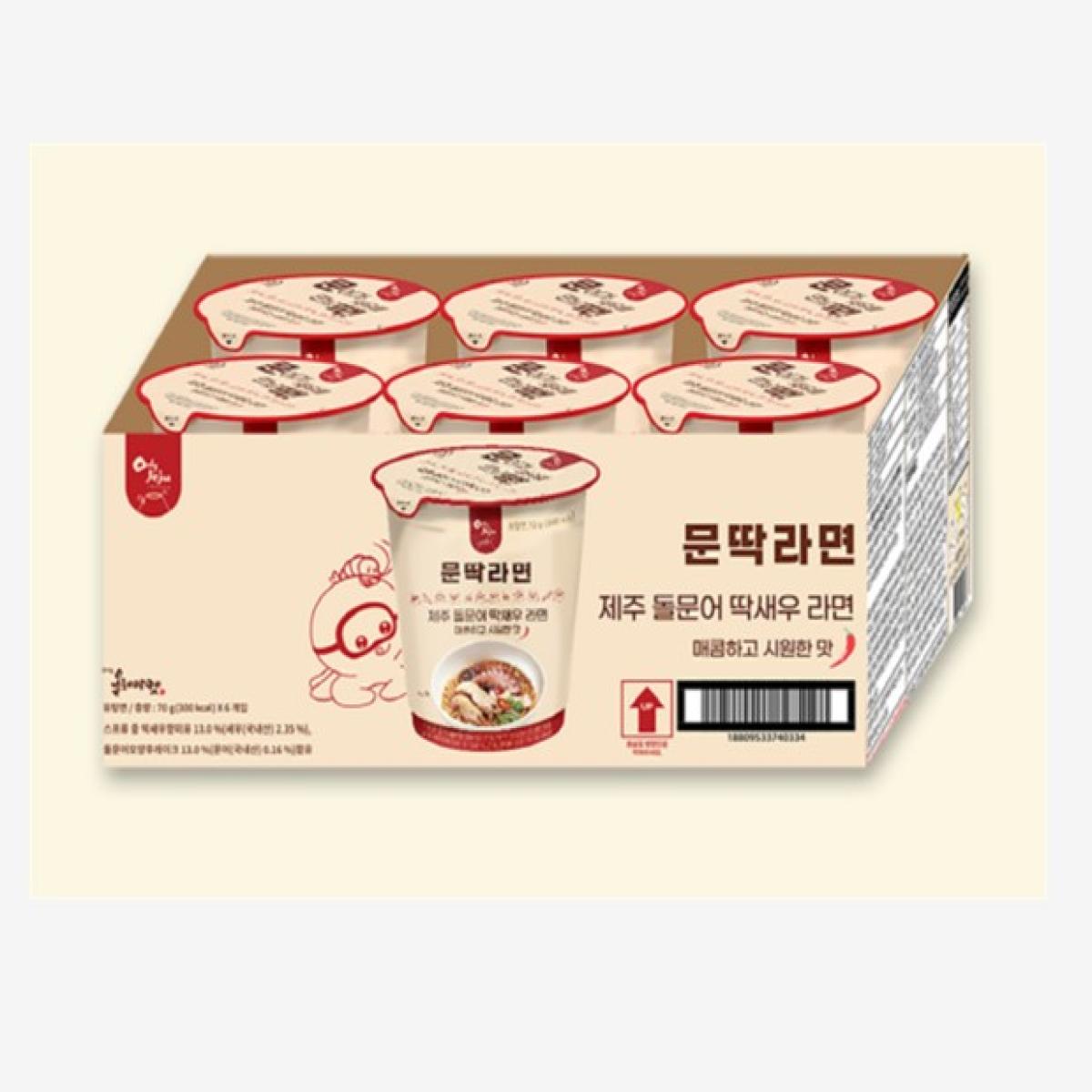 제주하우스 돌문어 딱새우라면70g x 6개 (1box)