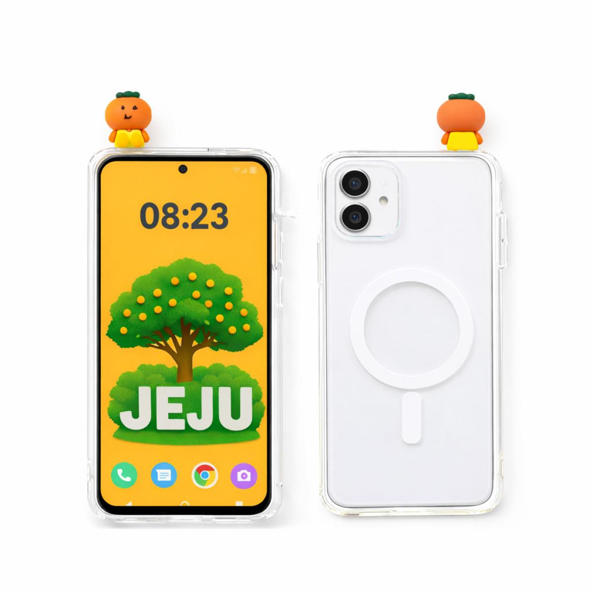 제주하우스 귤빵이 맥세이프 휴대폰 케이스 투명 변색방지