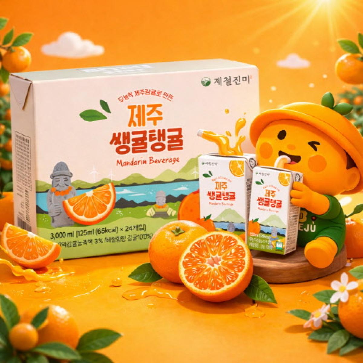 제주하우스 모드락 제주무농약 감귤주스 125mlx24