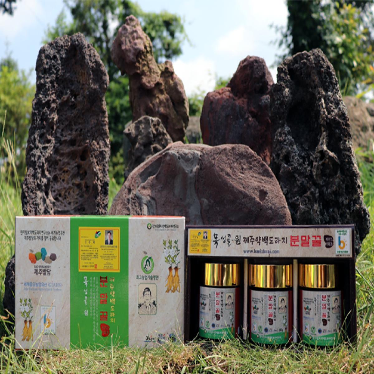 제주 약백도라지분말 꿀차 140g x 3개입 세트★